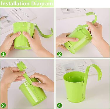 Підвісні горщики для квітів GIOVARA, підвісний горщик для квітів з дренажним отвором, 10 шт. різнокольорових садових горщиків з ін