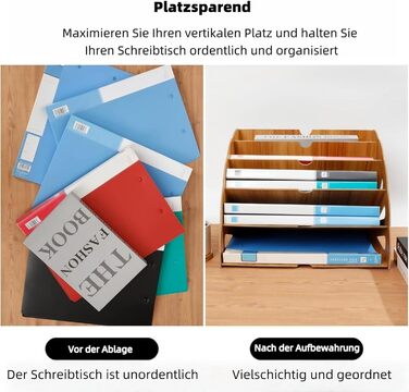 Дерев&39яний лоток для документів, лоток для листів А4 з 5 відділеннями, настільний органайзер для файлів, лоток для паперу, система зберігання файлів, тримач для документів для офісу, тип B