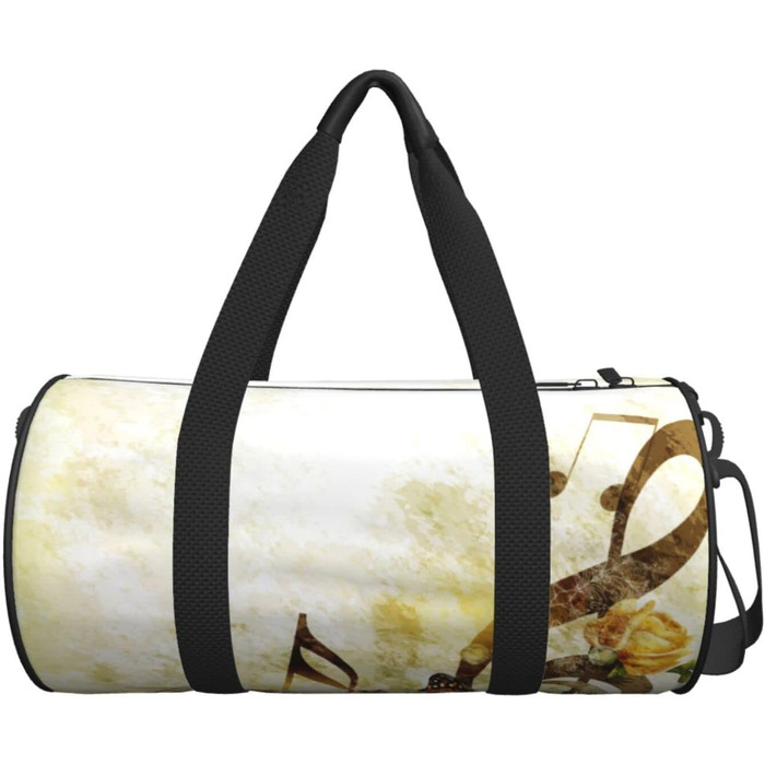 Дорожня сумка-циліндр Музична троянда, романтична спортивна сумка для чоловіків та жінок, сумка-мішок, спортивна сумка