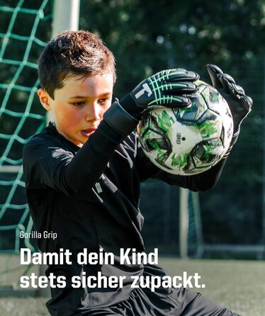 Воротарські рукавички T1TAN Beast Junior для дітей, розмір 4-6, вік 5-11 років, 3 мм Gorilla Grip, хлопчачі воротарські рукавички, високі, велика поверхня для лову, дихаючі, розмір 5 (8-9 років), Fluo Beast Junior 3.0