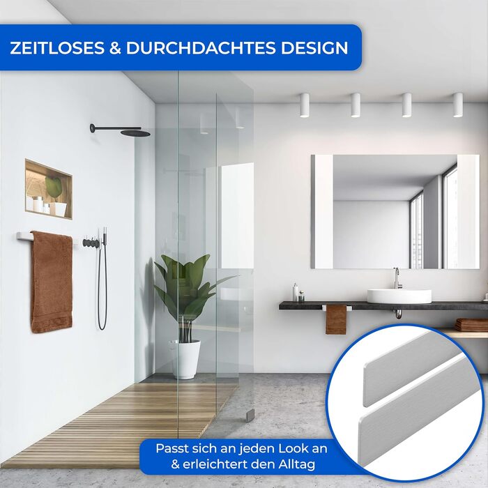 Полотенцесушитель без свердління - Монтажна стрічка TESA та надвелика клейка поверхня - Алюмінієвий полотенцесушитель для приклеюв