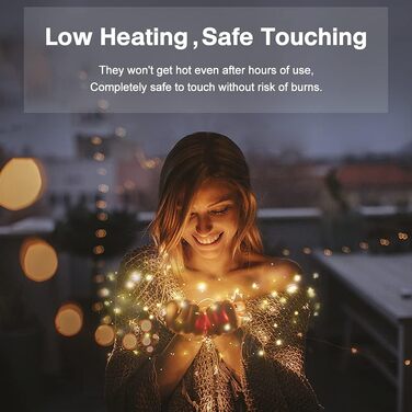 Дротяні мікро-гірлянди, 120 світлодіодних гірлянд водонепроникні з вимикачем, USB акумуляторні зоряні гірлянди зовнішні та внутріш
