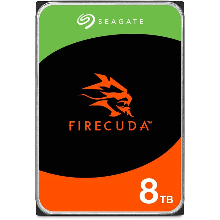 Внутрішній жорсткий диск Seagate FireCuda HDD 8 ТБ, 3,5-дюймовий, 7200 об/хв, CMR, 256 МБ кешу, SATA 6 ГБ/с, сріблястий, включаючи службу порятунку даних (ST8000DXZ01)