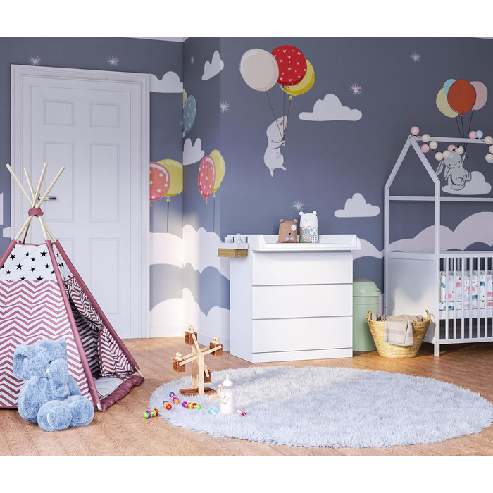 Насадка для пеленального столика BELLABINO Oti Насадка для пеленального столика для комодів Malm, Hemnes, Nordli високоякісна насадка для пеленального столика білого кольору стандарт 10 x 74 x 80 см