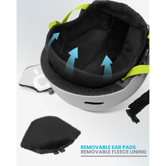 Комплект дитячого лижного шолома та окулярів OutdoorMaster, шолом для сноуборду, міцна оболонка з полікарбонату та пінопласту EPS, лижний шолом з 12 вентиляційними отворами, регульований шолом, сертифіковані шоломи для хлопчиків та дівчаток, матово-сірий,