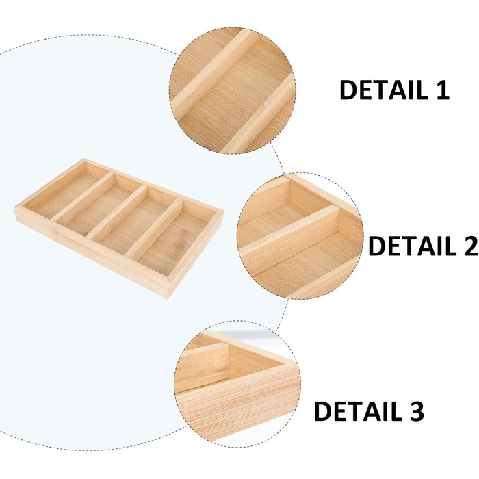Підставка для окулярів Cabilock з кількома відділеннями, бамбукова підставка для окулярів, лоток для зберігання сонцезахисних окулярів, компактна та міцна, поліровані краї для захисту та презентації