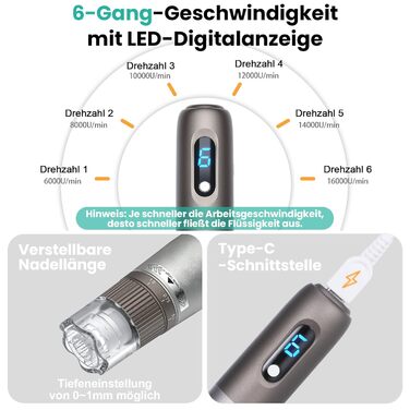 Ручка H3 Автоматичне нанесення сироватки Dr pen Microneedling Pen Dermapen Для догляду за шкірою та росту волосся З 5 картриджами (12/24/36 голок,Nano-R,Nano-S) Bestuaty X Hydra. Ручка - подарунки жінкам