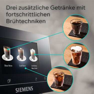Кавомашина Siemens EQ700 classic кольоровий TFT-дисплей, 36 гарячих та холодних напоїв, Cold Brew, 10 фаворитів, функція 2-х чашок, керування через додаток, автоочищення, срібляста, TP715E17