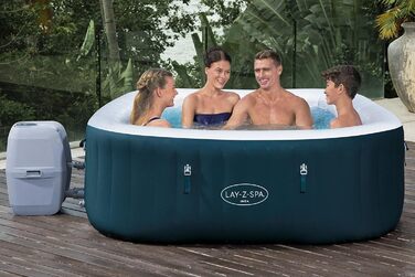Гідромасажна ванна Bestway LAY-Z-SPA Ibiza AirJet, 180 x 180 x 66 см, 4-6 осіб, кутова, бензиново-блакитна одномісна