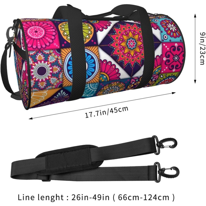 Спортивна дорожня сумка-мішок з візерунком Арабський Індіанець у клітинку, чорна, універсальний розмір, сумка для подорожей та на ніч