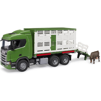 Вантажівка-скотовоз Scania Super 560R з 1 коровою - 116 транспортні засоби, вантажівка, причіп для худоби, іграшка від 4 років, 03548 -