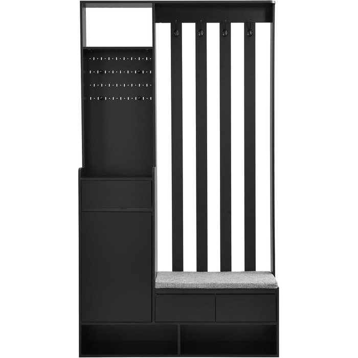 Набір вішалок для одягу Ymkua настінна вішалка, набір вішалок для передпокою з лавкою для взуття, 3 висувними ящиками і подушками,