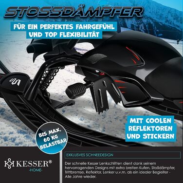 Дитячий снігохід Kesser XR-525, кермовий, з ножними гальмами