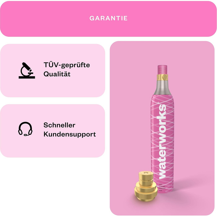 Водопровід Рожевий 3 шт. циліндр CO2 адаптер (підходить для Sodastream Quick Connect) Стартовий набір