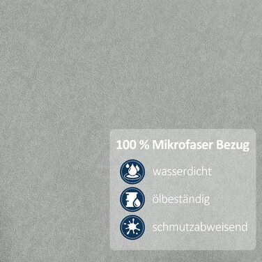 Крісло M MCombo Relax з підніжкою, крісло для телевізора з поворотом на 360 та функцією відкидання, крісло для телевізора вантажопідйомністю до 120 кг, сучасне крісло для вітальні, мікрофібра, 9019 (світло-сіра мікрофібра) Світло-сіра мікрофібра