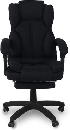 Офісне крісло, ергономічне стільце для столу, крісло керівника з тканини з м&39якими підлокітниками та підголівником, регульоване по висоті крісло, що обертається на 360, крісло, що обертається з тканини, колір чорний