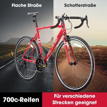 Шосейний велосипед Hiland 28 дюймів, 14 швидкостей, алюмінієва рама, 700c, міський велосипед для чоловіків та жінок, червоний, розмір S