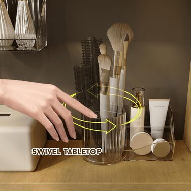 Органайзер для дзеркальної шафи RMAN на 6 предметів, пластиковий органайзер для макіяжу у ванній кімнаті, контейнер для робочого столу, коробка для зберігання пензлів, помади, засобів догляду за шкірою