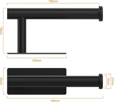 Самоклеючий тримач для туалетного рулону, тримач для туалетного рулону для унітазу без свердління, тримач для туалетного рулону, н