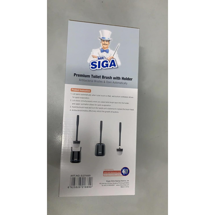 Щітка для унітазу MR.SIGA щітка для унітазу та тримач з контейнером для швидкого висихання та фіксованою ручкою, преміальна щітка