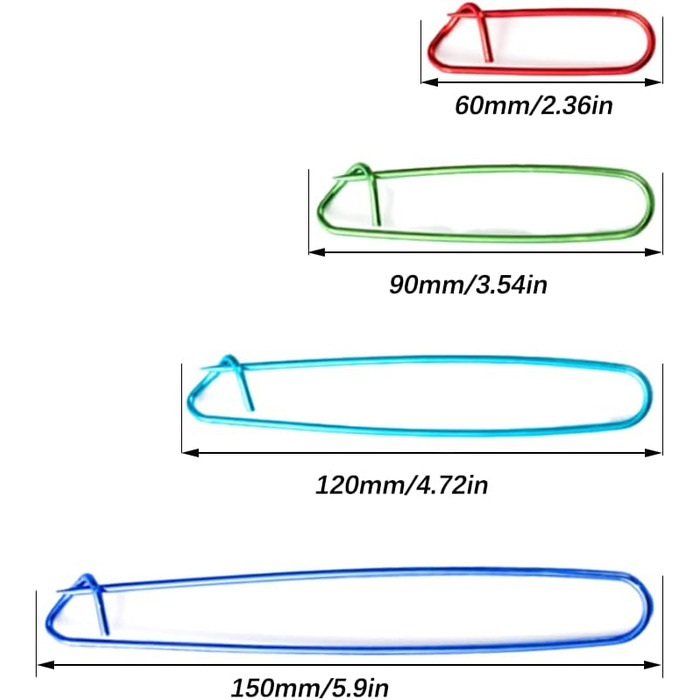 Великий тримач для стібків, алюмінієва спиця для вязання 4 розмірів, набір тримачів для стібків, тримач для вязальних стібків, кольорові шпильки для вязання, спиця для вязання