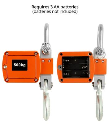 Цифрові підвісні ваги QWORK, 500 кг, цифрові алюмінієві кранові ваги, для зважування на причалі, сталевої сировини, риболовлі