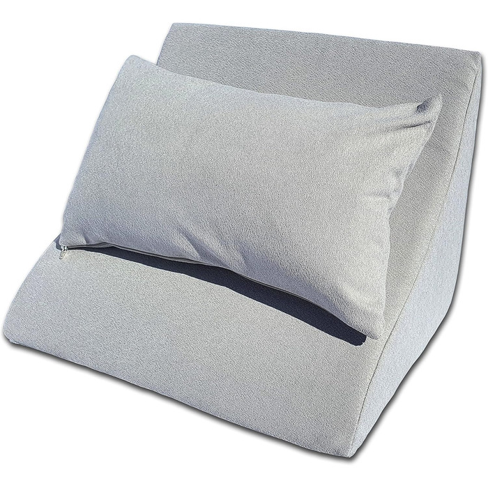 Комплект подушок для читання для ліжка та дивана ергономічна клиноподібна подушка плюс мяка подушка для дивана для читання, перегляду телевізора та відпочинку (світло-сірий)