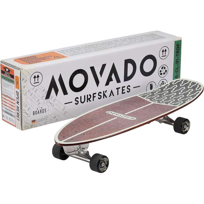 Серф-скейтборд Tropical Vintage Retro Cruiser лонгборд вінтажний ретро-круїзер тропічний ABEC-11 високошвидкісний унісекс повний комплект Deck 1 для карвінгу серфінгу по асфальту дерев'яна дека оригінал 2025