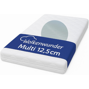 Зонний пінопластовий матрац Wellflex Multi, середньої жорсткості, 90x200 см, загальна висота 12,5 см Чохол, який можна прати Гігієнічний Легкий догляд 90 x 200 см - 12,5 см, середній, 7-