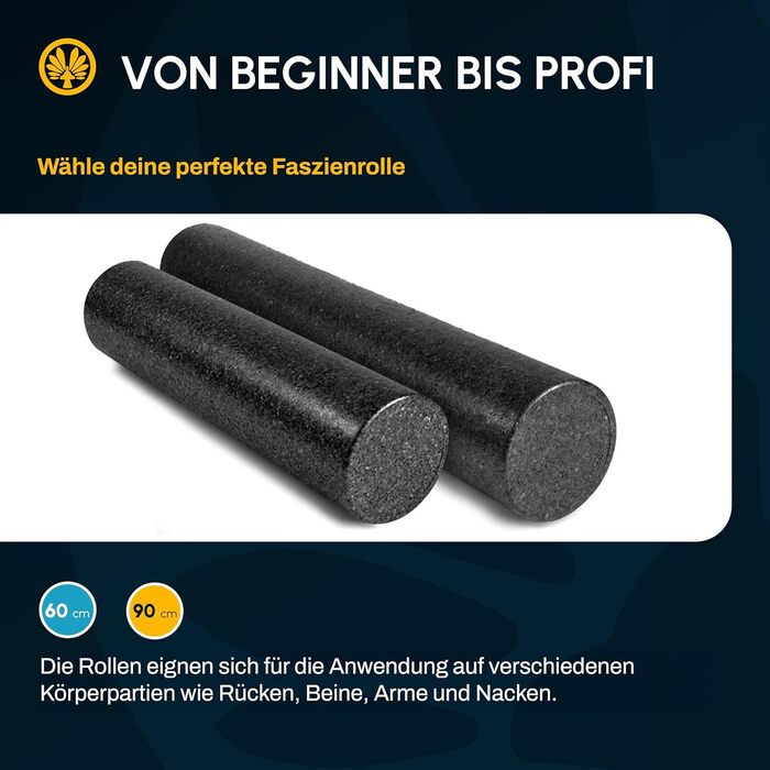 Для активного впливу на мязи, напруження та тригерні точки Масажний ролик для функціонального тренування та самомасажу Фітнес-ролик для спини та ніг 90 см, 90