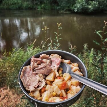 Титанова ложка Ложка з довгою ручкою Свинячі кемпінгові столові прибори, Надлегкий титановий набір столових приборів для кемпінгу,