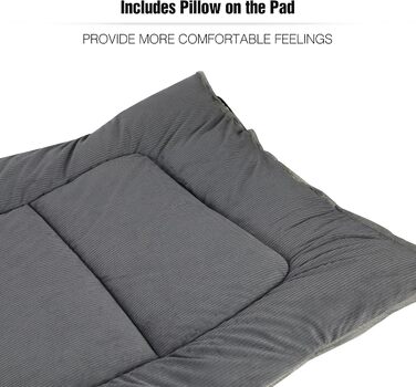 Розкладний матрац для походного ліжка 190 x 70 см, зручний, товстий бавовняний наматрацник з високоякісним поліестеровим наповнювачем, темно-сірий, L