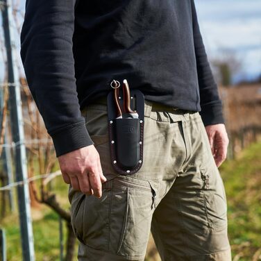 Чорний - Шкіряна кобура з високоякісного матеріалу з кліпсою для ременя для практичного транспортування садового інструменту, 910