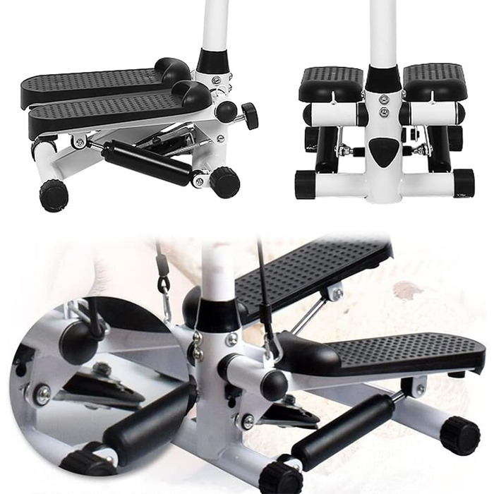 Міні-степер для домашнього використання, гідравлічний велотренажер з еспандерами та РК-дисплеєм, тихий та стабільний, тренування для ніг, рук та сідниць