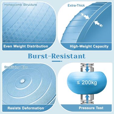 Комплект гімнастичного м&39яча 55/65/75 см та м&39яча для пілатесу 25 см м&39яч Pezzi з антилопним покриттям для вагітних, м&39яч для сидіння з антиковзким покриттям, м&39яч для балансування, м&39яч для йоги для дому, фітнесу та офісу, синій L 7525 см