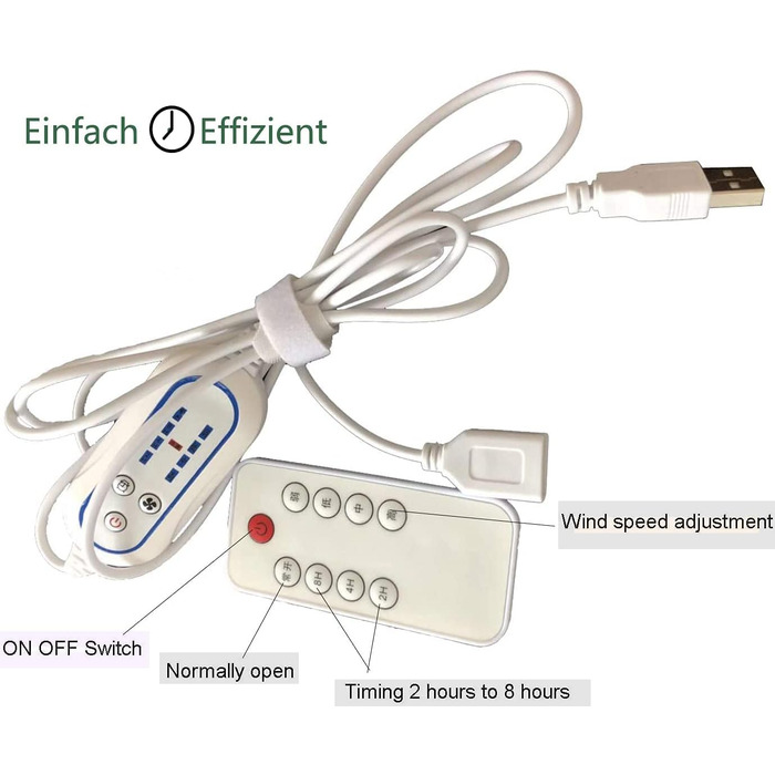 Міні-мобільний стельовий вентилятор TangDao, 4-рівневий вентилятор із USB-живленням Ø42 CM 5W з дистанційним керуванням