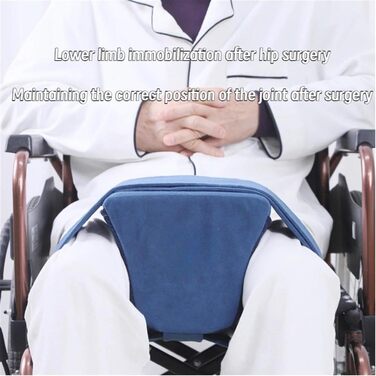 Клиноподібний розпірник для коліна з гелевою подушкою, ременями для фіксації ніг, подушка для позиціонування коліна для інвалідного візка з регульованими ременями для відновлення після операції відведення стегна (синя)