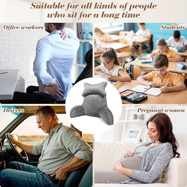 Подушка для читання, подушка для спини зі знімним валиком для шиї та підлокітниками, подушка для відпочинку на ліжку для використання в ліжку або на дивані, подушка для спини для читання, роботи та ігор