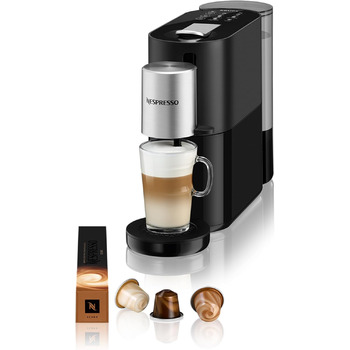 Кавоварка Krups XN8908 Nespresso Atelier з піноутворювачем молока Резервуар для води 1 л в т.ч. скляні чашкикапсули Тиск 19 бар чорний/ сріблястий