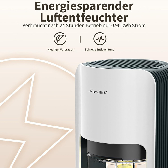 Осушувач повітря електричний 1200 мл, кімнатний осушувач повітря з автоматичним розморожуванням, 7 кольорів світла, ультра тихий о