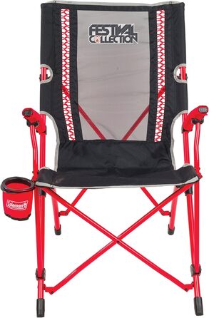 Крісло Coleman Bungee Chair зі сталевим каркасом для відпочинку, кемпінгове крісло з підлокітниками та підсклянником, сумка для перенесення, до макс. 136 кг