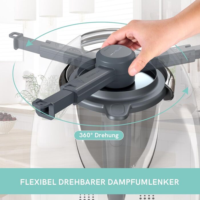 Паровий дивертор для Thermomix TM6 TM5 TM31, Паровий дивертор для захисту кухонних навісних шаф, Конденсатовідвідник BPA Free, Аксесуари для парового дивертора Thermomix, Насадка для відхилення пари - сірий для Thermomix TM6 TM5 TM31 TM21