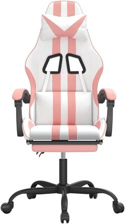 Ігрове крісло Owox, біле/рожеве, штучна шкіра, 57,5 x 59,5 x 121-131 см, регульована висота, функція нахилу, ергономічне 57,5 x 59,5 x (121-131) см (Ш x Г x В), рожеве