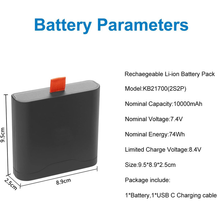 Запасний акумулятор SLODA для портативної колонки JBL PartyBox Stage320 Xtreme 4, акумуляторний (7,4 В 10000 мАг)