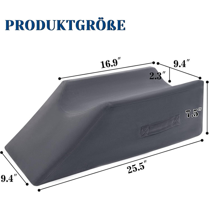Подушка для ніг TANYOO з піни з ефектом пам&39яті, подушка для колін для підняття ніг, позиціонуюча подушка для покращення сну, вагітність, після операції, домашнє використання (темно-сіра)