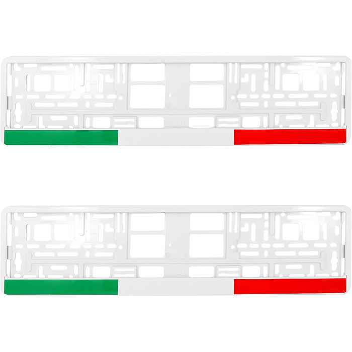 Скотч, Прапор Італії, білий, глянцевий, для автомобільних номерів, номерних знаків, 2 шт. и
