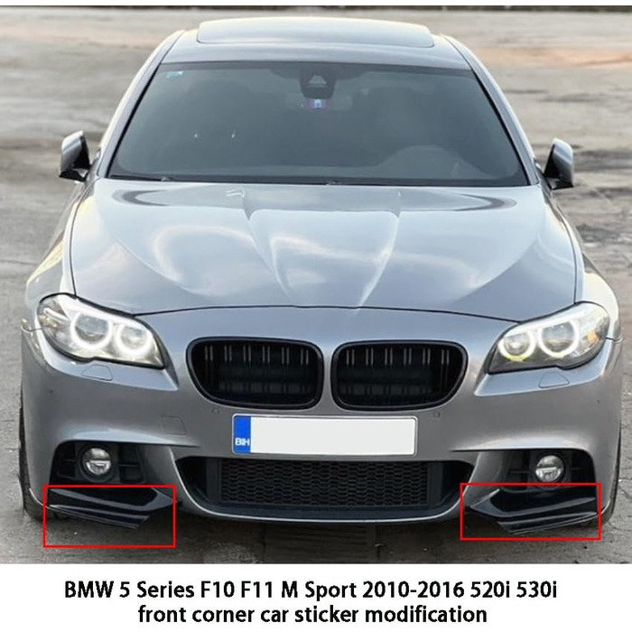 Спойлер на передній нижній бампер автомобіля для BMW 5 Series F10 F11 M Sport 2010-2016 520i 530i, Sport Performance Передній спойлер Автомобільний передній губний спойлер, звичайний A