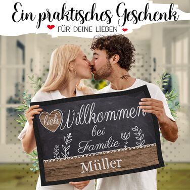 Персоналізований килимок для дверей з іменем &quotКоролівський&quot - Ласкаво просимо - Подарунки на новосілля Нековзний, 60x40 см з гумовим краєм