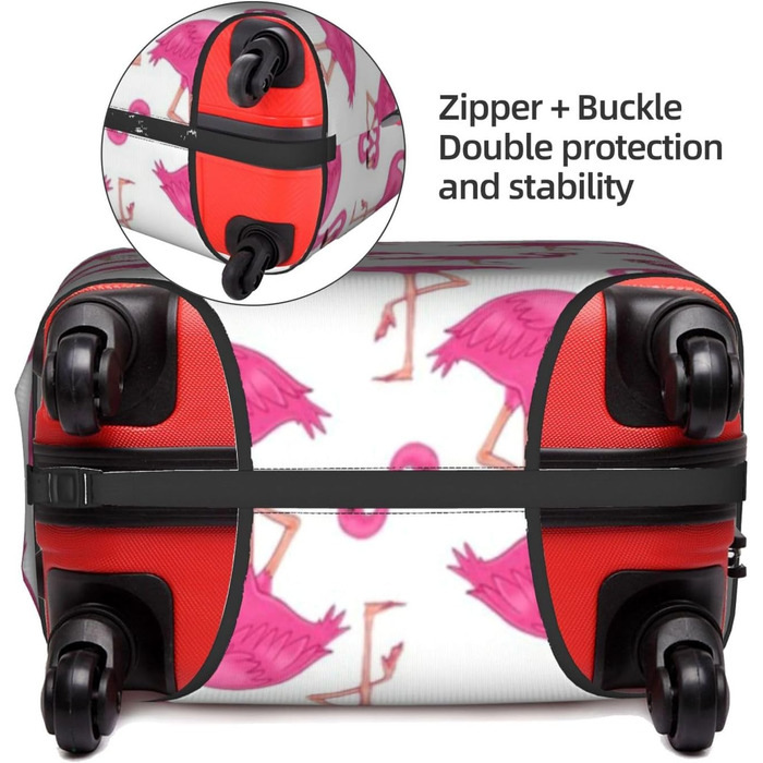 Валіза дорожня пиленепроникна Flamingo XL, рожево-біла