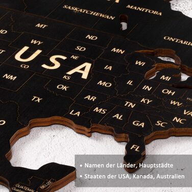 Карта світу настінне оздоблення з дерева, чорна карта світу карта подорожей настінне оздоблення настінне мистецтво для офісу, віта